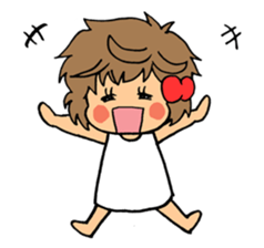 Happy!A girl with naturally curly hair! sticker #14882928