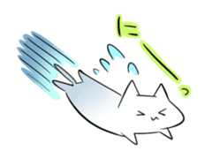 White nyanko Sticker sticker #14884734