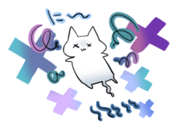 White nyanko Sticker sticker #14884736