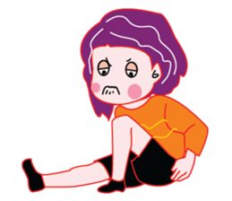 Cute Purple Hair sticker #14887054