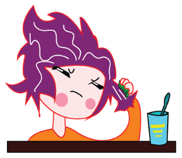 Cute Purple Hair sticker #14887063