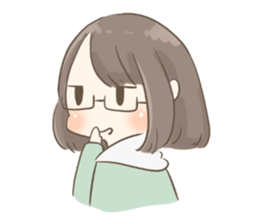 Ordinary glasses girl sticker #14893839