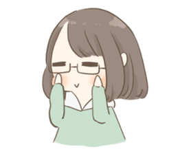 Ordinary glasses girl sticker #14893840