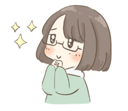 Ordinary glasses girl sticker #14893841