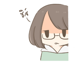 Ordinary glasses girl sticker #14893843