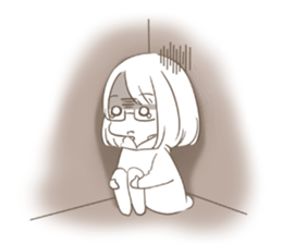 Ordinary glasses girl sticker #14893844