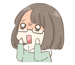 Ordinary glasses girl sticker #14893845