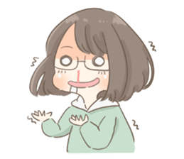 Ordinary glasses girl sticker #14893847