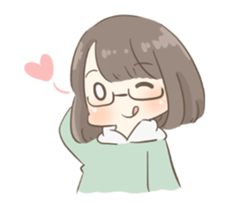 Ordinary glasses girl sticker #14893849