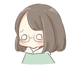 Ordinary glasses girl sticker #14893850