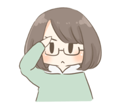 Ordinary glasses girl sticker #14893851