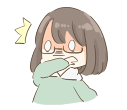 Ordinary glasses girl sticker #14893852