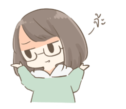 Ordinary glasses girl sticker #14893854