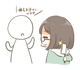 Ordinary glasses girl sticker #14893856