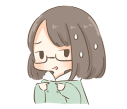 Ordinary glasses girl sticker #14893858