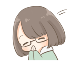 Ordinary glasses girl sticker #14893859