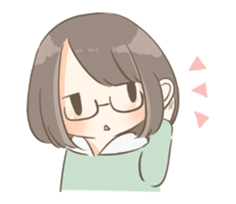 Ordinary glasses girl sticker #14893860