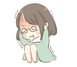 Ordinary glasses girl sticker #14893861