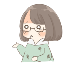 Ordinary glasses girl sticker #14893862
