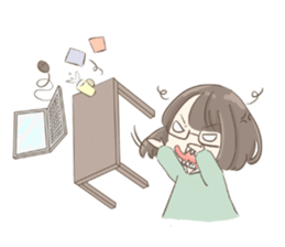 Ordinary glasses girl sticker #14893866