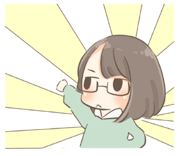 Ordinary glasses girl sticker #14893867