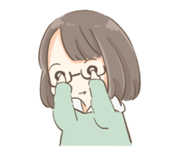 Ordinary glasses girl sticker #14893870