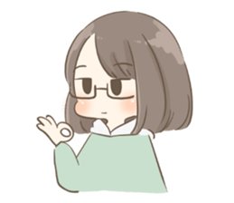 Ordinary glasses girl sticker #14893872