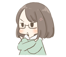 Ordinary glasses girl sticker #14893873