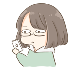 Ordinary glasses girl sticker #14893874