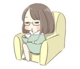 Ordinary glasses girl sticker #14893875