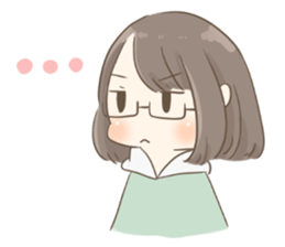 Ordinary glasses girl sticker #14893876