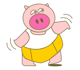 cute pig exercise sticker #14893918