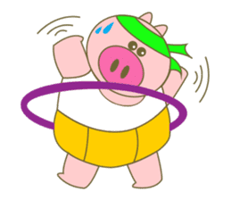 cute pig exercise sticker #14893923
