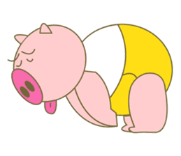 cute pig exercise sticker #14893924