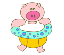 cute pig exercise sticker #14893927