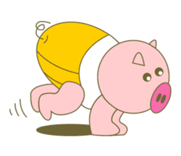 cute pig exercise sticker #14893928