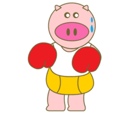 cute pig exercise sticker #14893930