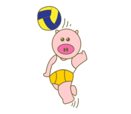 cute pig exercise sticker #14893933
