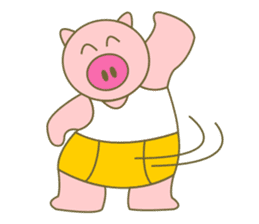 cute pig exercise sticker #14893935