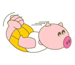 cute pig exercise sticker #14893937