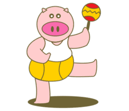 cute pig exercise sticker #14893938