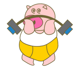 cute pig exercise sticker #14893939