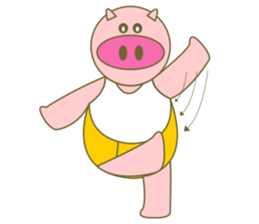 cute pig exercise sticker #14893943