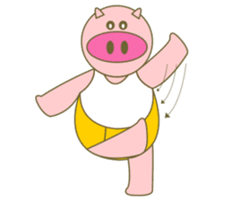 cute pig exercise sticker #14893943