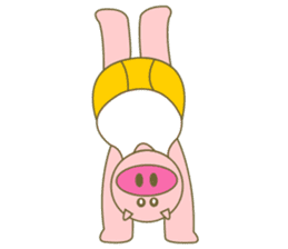 cute pig exercise sticker #14893944