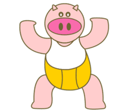 cute pig exercise sticker #14893945
