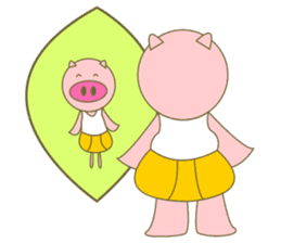 cute pig exercise sticker #14893949