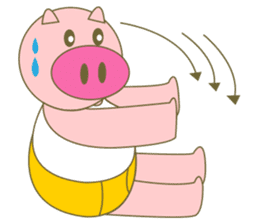 cute pig exercise sticker #14893953