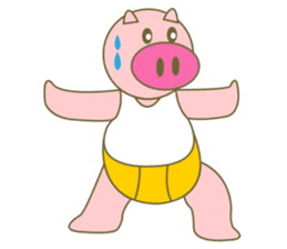cute pig exercise sticker #14893954