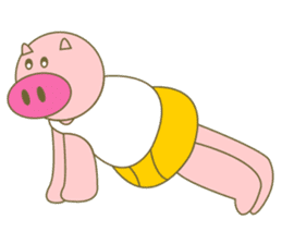 cute pig exercise sticker #14893955